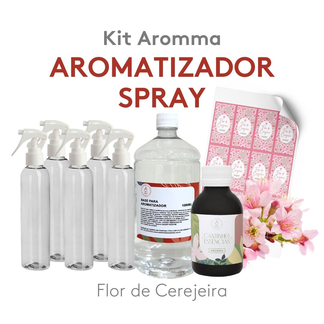Kit Aromatizador Spray Linha Aromma Flor Cerejeira