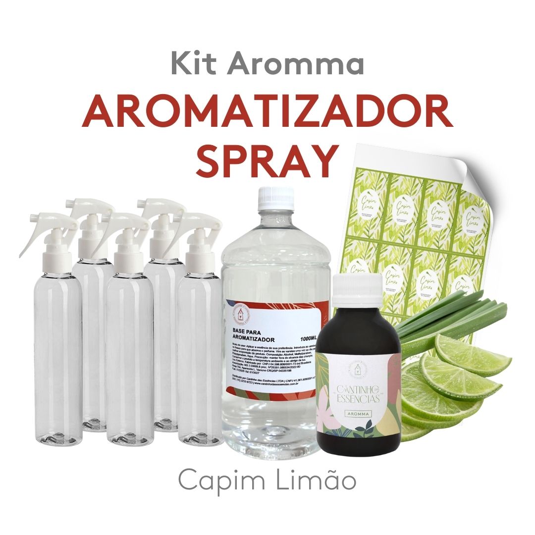 Kit Aromatizador Spray Linha Aromma Capim Limão