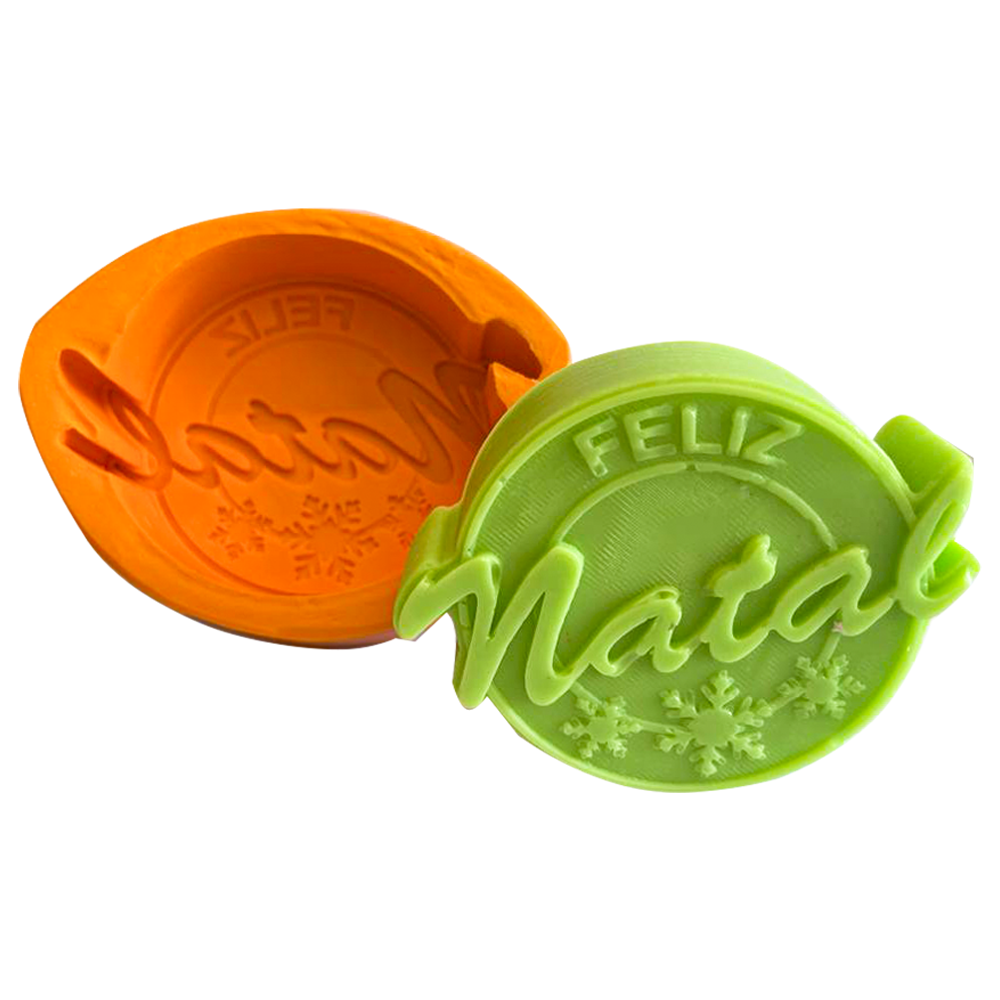Molde De Silicone Sabonete Feliz Natal Relevo