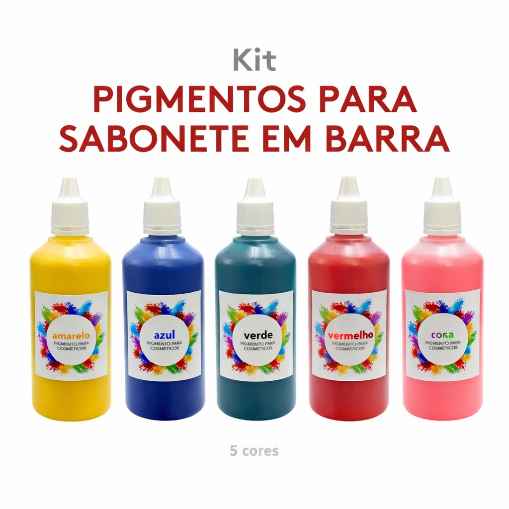 Kit Pigmento P/ Sabonete Em Barra 100ml - 05 Unidades