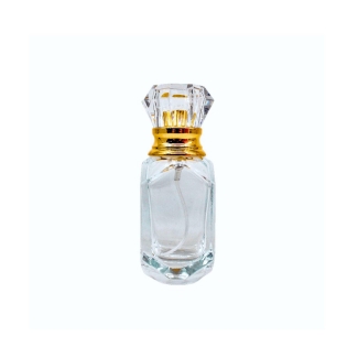 Vidro Arábia Incolor 50ml Com Válvula Ouro