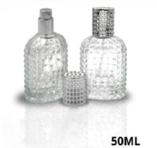 Vidro Paris Incolor 50ml Com Válvula Prata