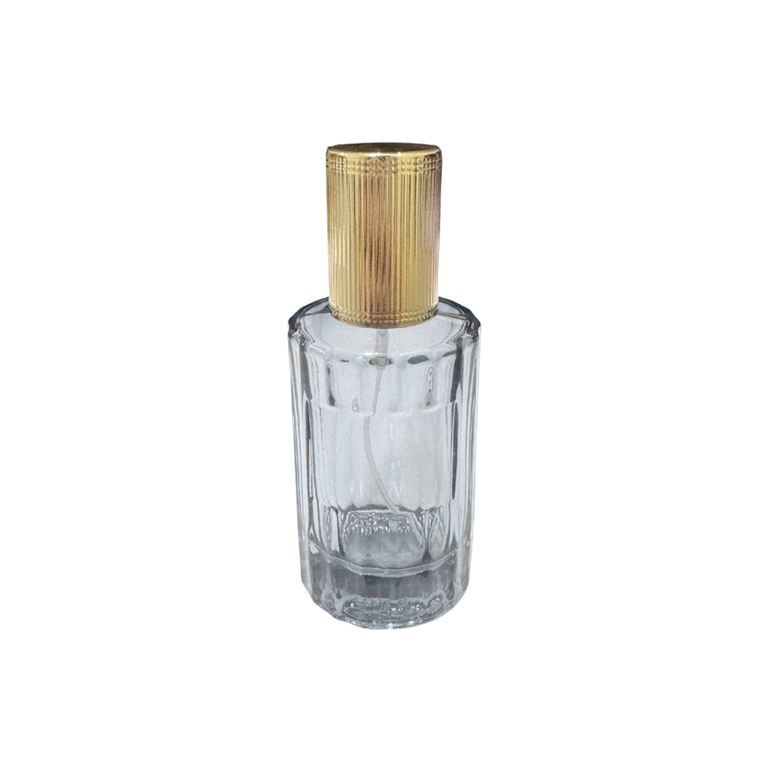Vidro Sweet Cinza 30ml Com Sobretampa Ouro