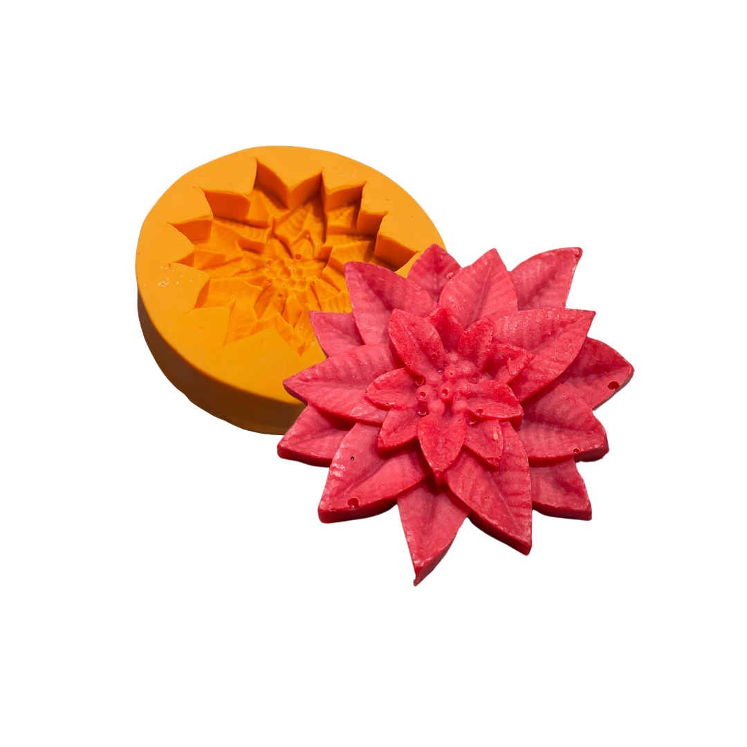 Molde De Silicone Flor De Natal Mini