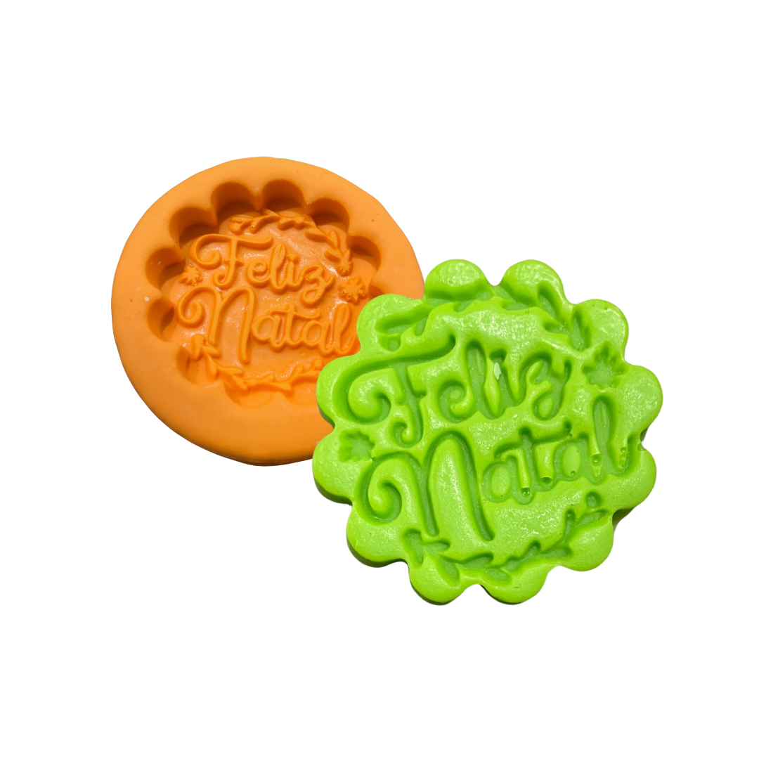 Molde De Silicone Tag Feliz Natal