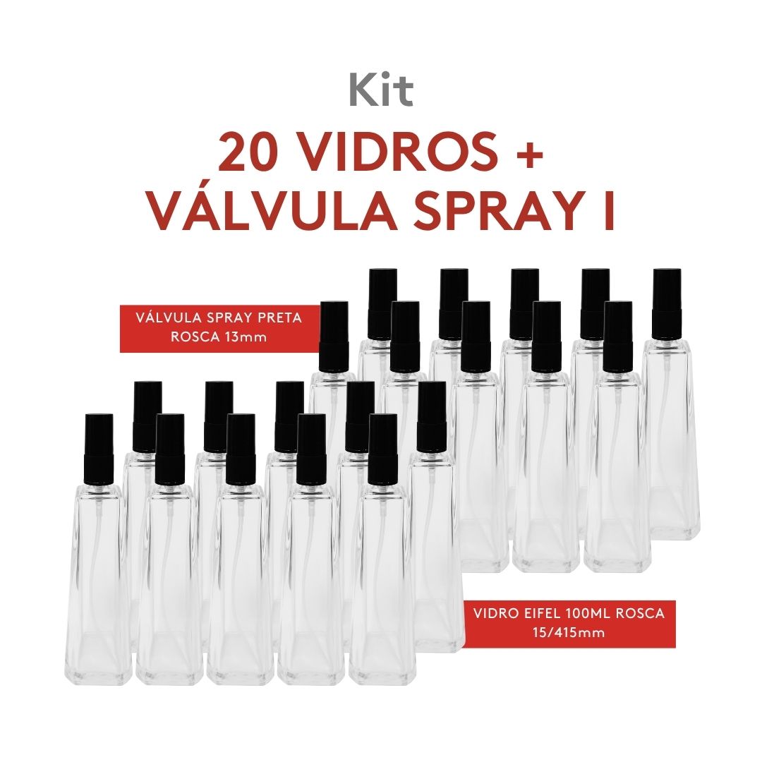 Kit Vidro Eifel 100ml C/ Spray Preta