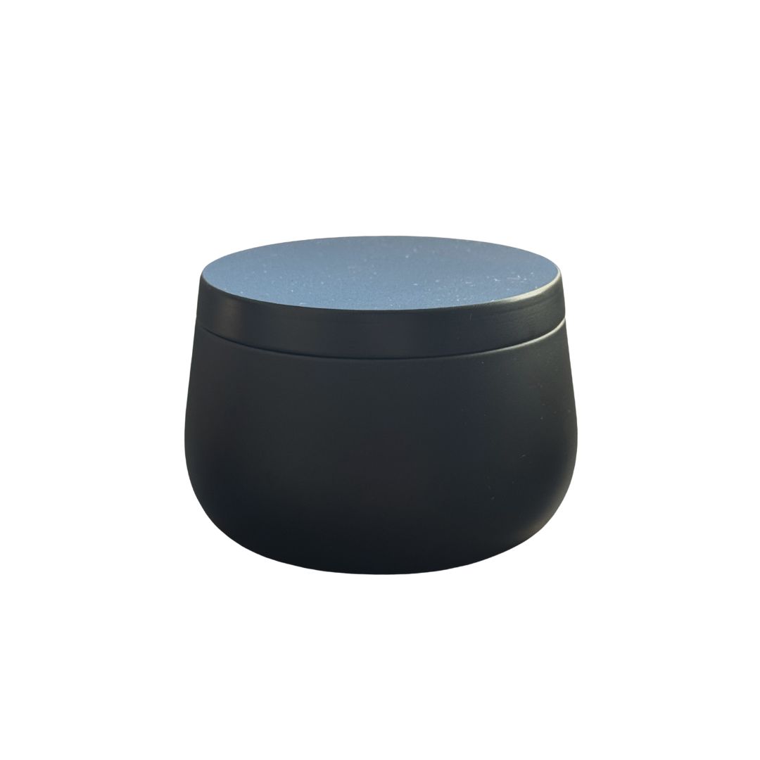 Pote Alumínio Metalizado Preta 240ml Com Tampa