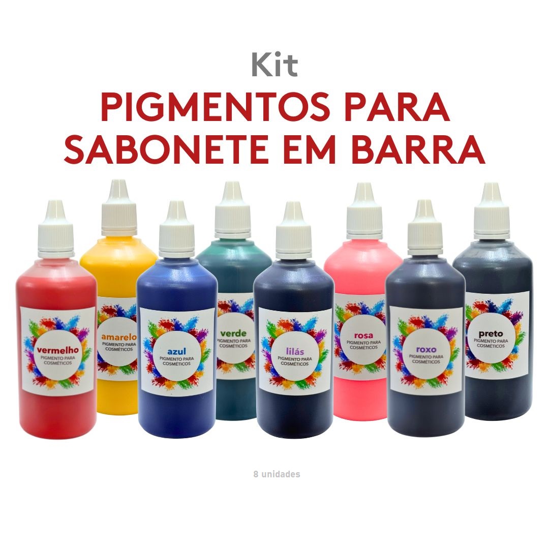 Kit Pigmento P/ Sabonete Em Barra 100ml - 08 Unidades